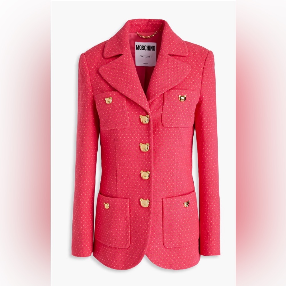 Moschino Hot Pink Tailored Teddy-Button Blazer